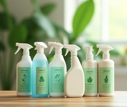 Produits écologiques alignés sur une table
